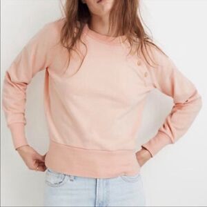 Mile(s) by Madewell Blush Button Detail Sweatshirt